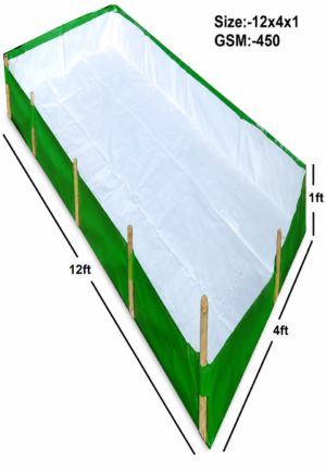12 x 4 x 1 Feet 450 GSM HDPE Azolla Bed